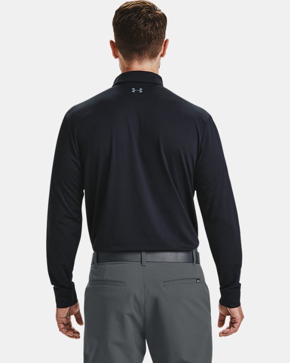 Men's UA Performance Textured Long Sleeve Polo, Black, pdpMainDesktop image number 2